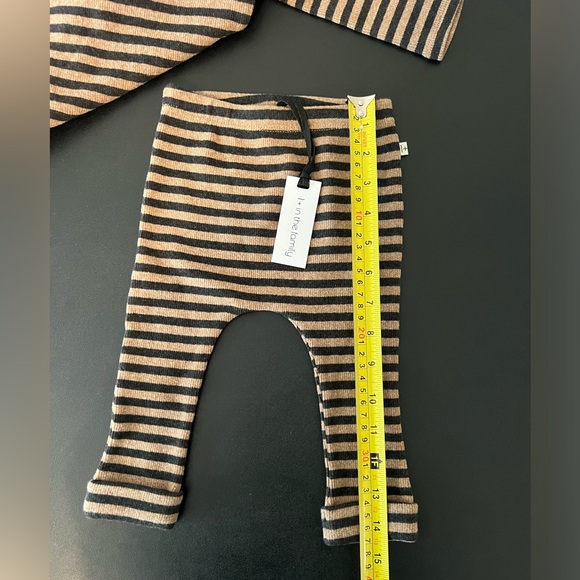 NWT 1 + in the family 2 piece set striped beige black 12 months 1 year Sandro - Picture 7 of 11